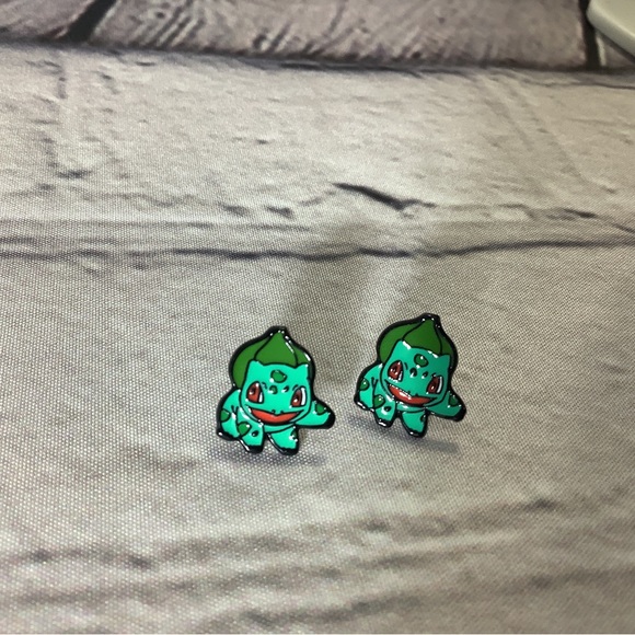 Poke-man Stud Earrings - Picture 3 of 6